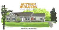 Front elevation of Autumn Builders Plan 1650