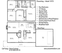 Floor plan for Autumn Builders Plan 1872