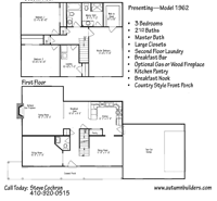 Floor plan for Autumn Builders Plan 1962